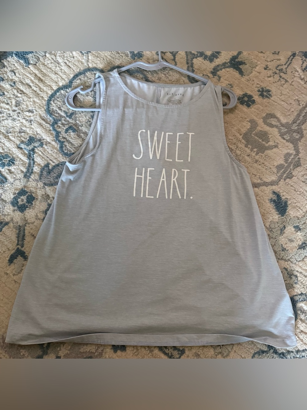 Rae Dunn Gray Super Soft Tank Top Sweet Heart